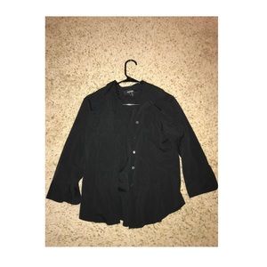 Vintage Black Half Sleeve Button Down